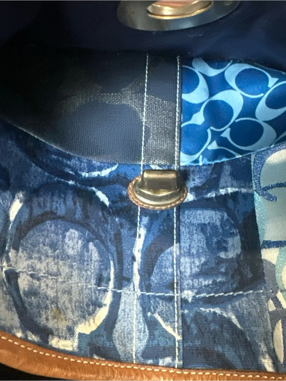 Coach Patchwork Shoulder Bag in Blue Multi